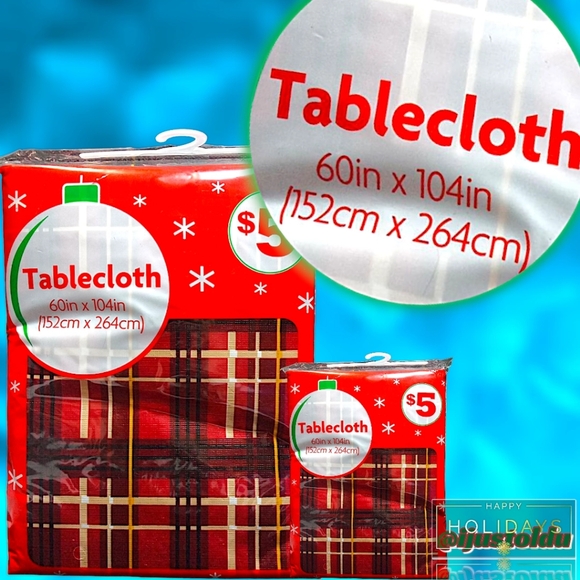 Holiday Decor, Deluxe 7-Piece Dining Ensemble | Placemats, Tablecloths & Runner - Picture 10 of 13